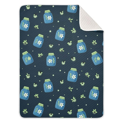 WIFIU Jar Flowers Fireflies Baby Blanket 30x40 in