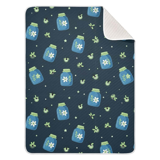 WIFIU Jar Flowers Fireflies Baby Blanket 30x40 in