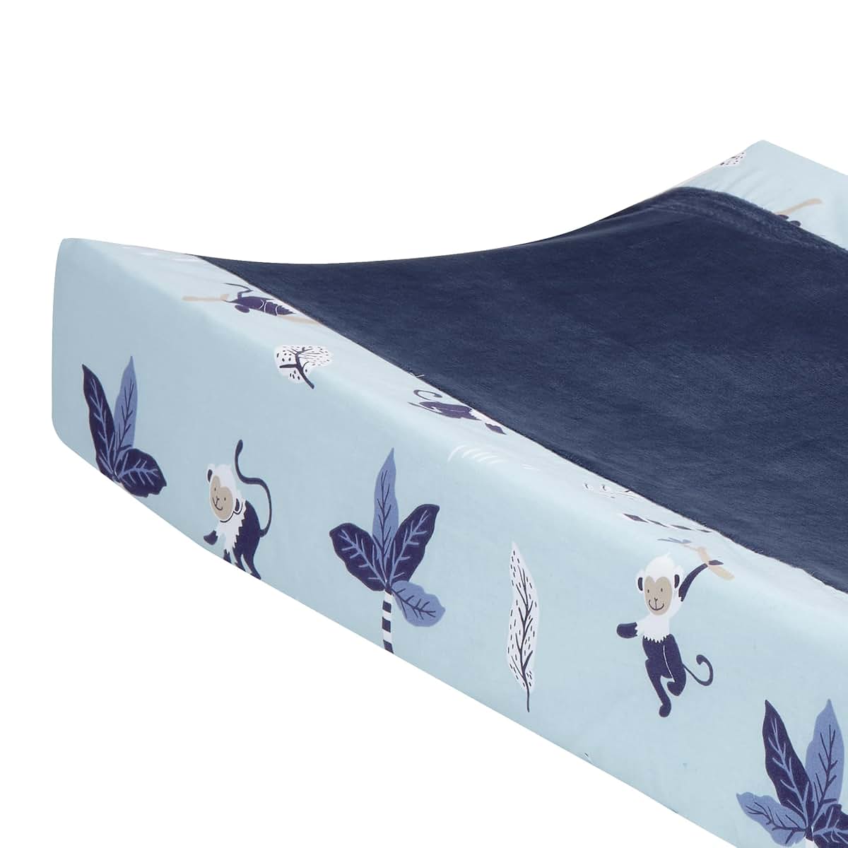 Jungle Party Blue Monkey Changing Pad Cover for Babies