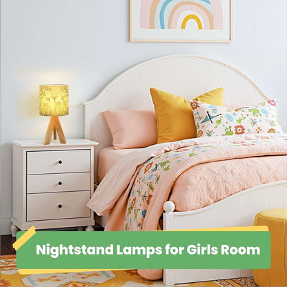 Baby Deer Tripod Nightstand Lamp With 16 Colors And Linen Shade