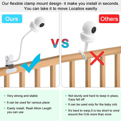 Flexible Gooseneck Baby Monitor Mount for Cribs and Furniture