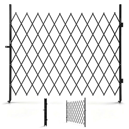 Fectiontool Expandable Folding Security Gate, Lockable Scissor Barricade