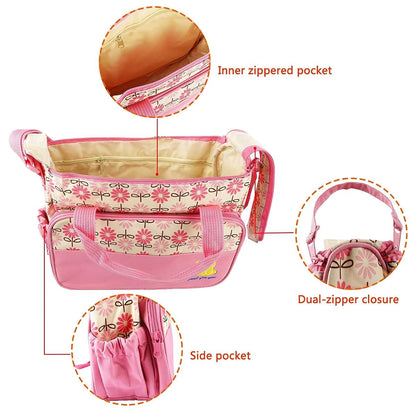 KOCASO 5PCS Baby Diaper Bag Set w/Changing Pad – Large Water-Resistant Nappy Bag with Insulated Pockets (photo 4)