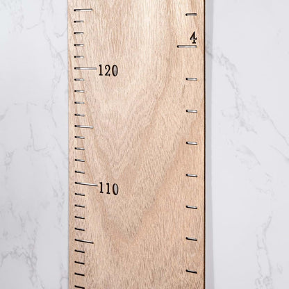 Wooden Kids Growth Height Chart with Dual Scale Measurement