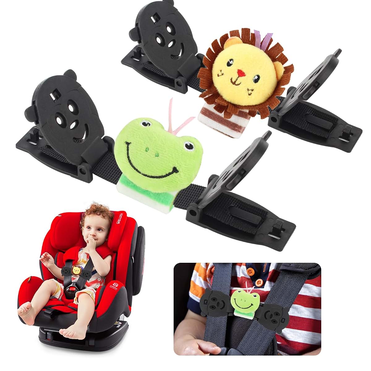 Qopahi Anti Escape Safety Harness Chest Clip Lock for Baby Seats and Strollers