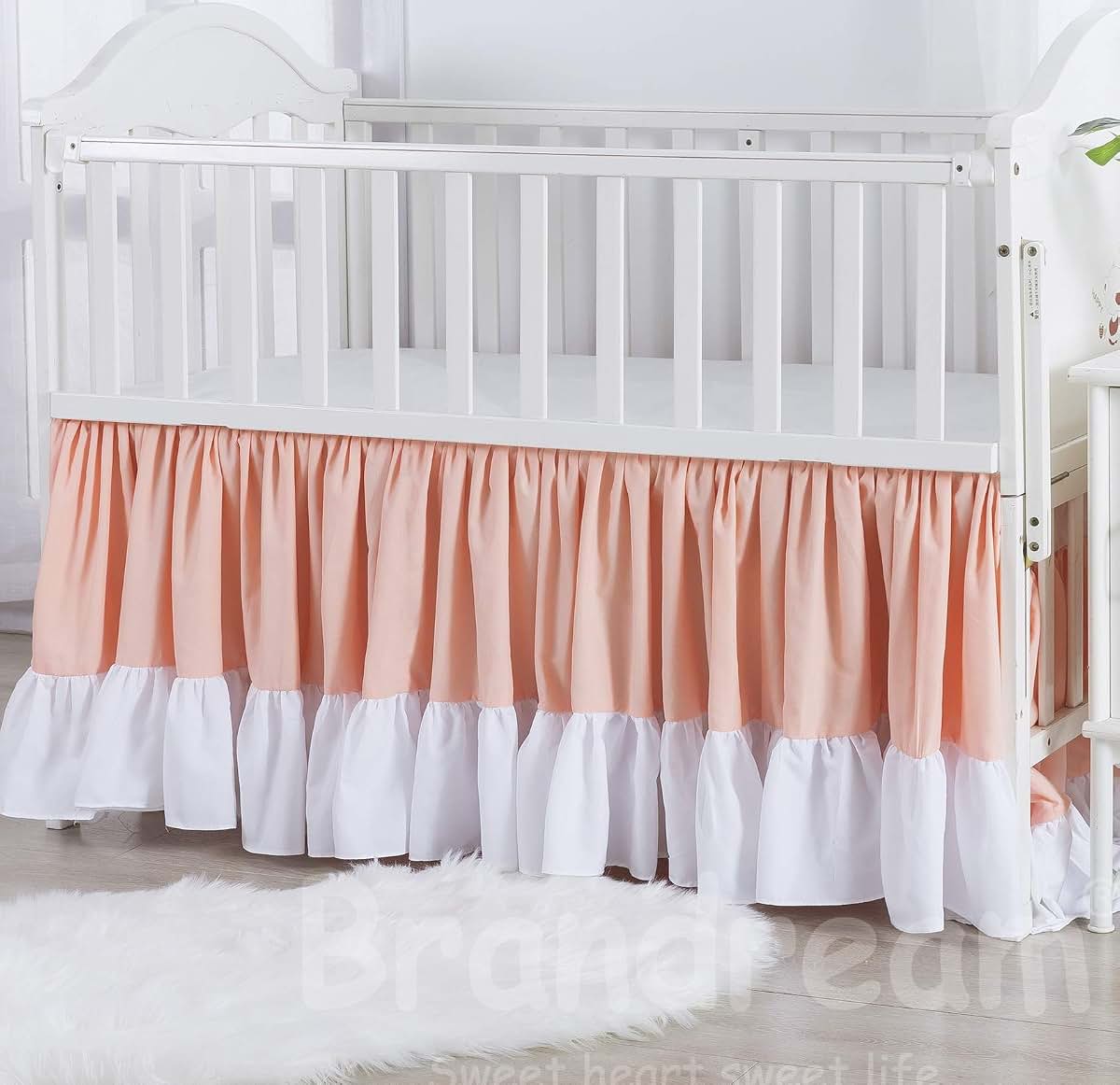Girls' Crib Bedding Set with Ruffle Skirt and Pintuck Comforter - Jade Pink