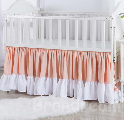 Girls' Crib Bedding Set with Ruffle Skirt and Pintuck Comforter - Jade Pink