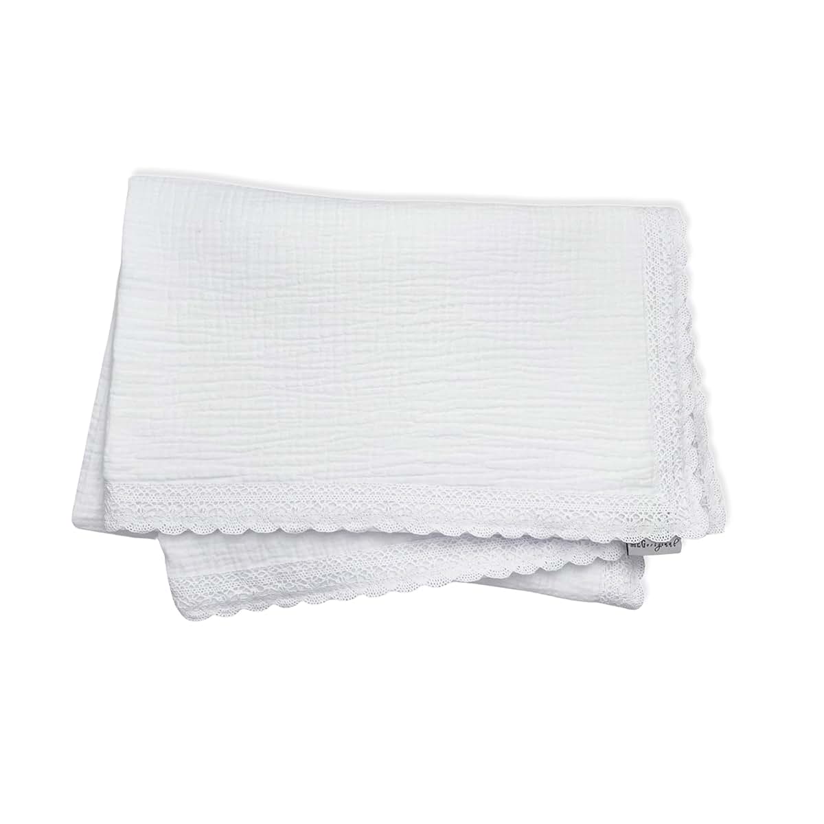 Meg Original Heirloom Collection Baby Blanket In Solid White (photo 3)
