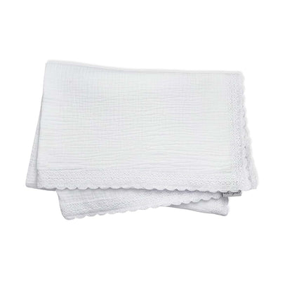 Meg Original Heirloom Collection Baby Blanket In Solid White (photo 3)