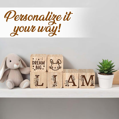 Custom Empire Shop Personalized Wooden Name Blocks For Nursery Decor (photo 2)