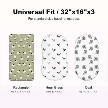 Babylish 3-Pack Microfiber Fitted Sheets for Bassinet Mattress