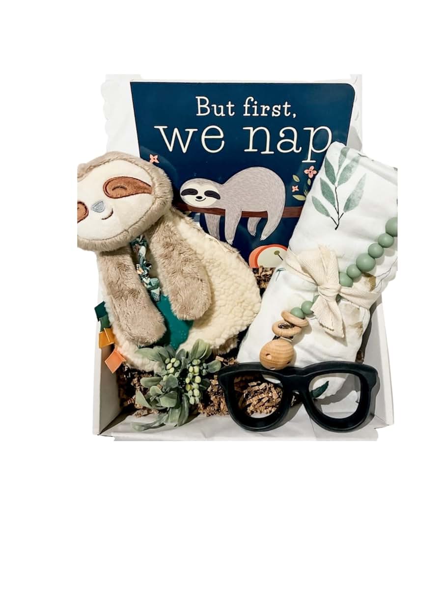 Tumbleweed Babies But First We Nap Sloth Baby Gift Box