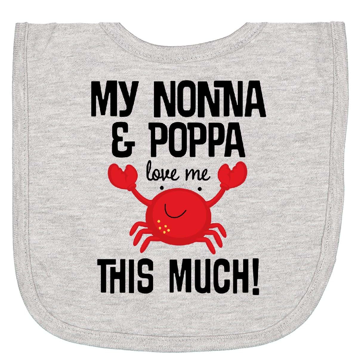 Ninna and Poppa Love Me Grandkids Crab Bib