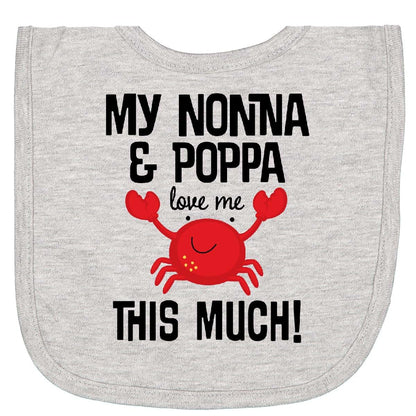 Ninna and Poppa Love Me Grandkids Crab Bib