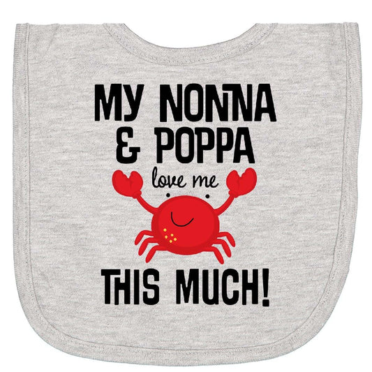 Ninna and Poppa Love Me Grandkids Crab Bib