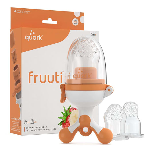 Fruuti Baby Fruit Feeder by Quark - Frozen Teether & Baby Food Feeder Pacifier - Perfect for Self Feeding, with Extra