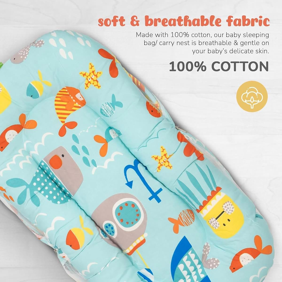 PGM DISTRIBUTORS BAYBEE Baby Bedding Set with Mosquito Net, Mattress, Neck Pillow, 0-6 Months, Travel Friendly (Light (photo 4)