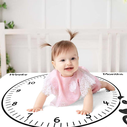 Milestone Photo Backdrop Blanket with Frames for Baby Growth Documentation