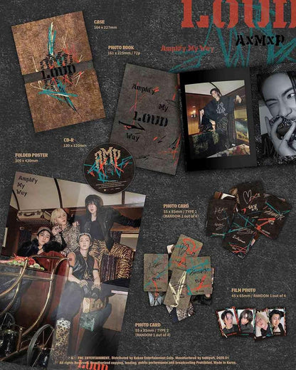 AxMxP Amplify My Way 1st Mini Album [LOUD Ver.] Photobook + CD + 2 Photocards + Film Photo + Folded Poster