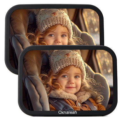 Oxnaleah 2 Pack Baby Car Mirror for Rear-Facing Seats, Convex Shatterproof Headrest Mount