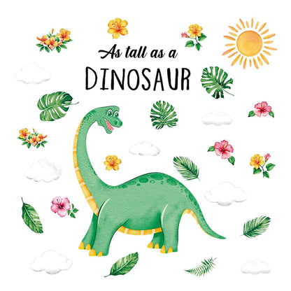 BabyOneStop Watercolor Dinosaur Wall Decals, 2-Panel 35.4x23.6 Inch Removable Jungle Mural for Nursery and Kids Bedroom
