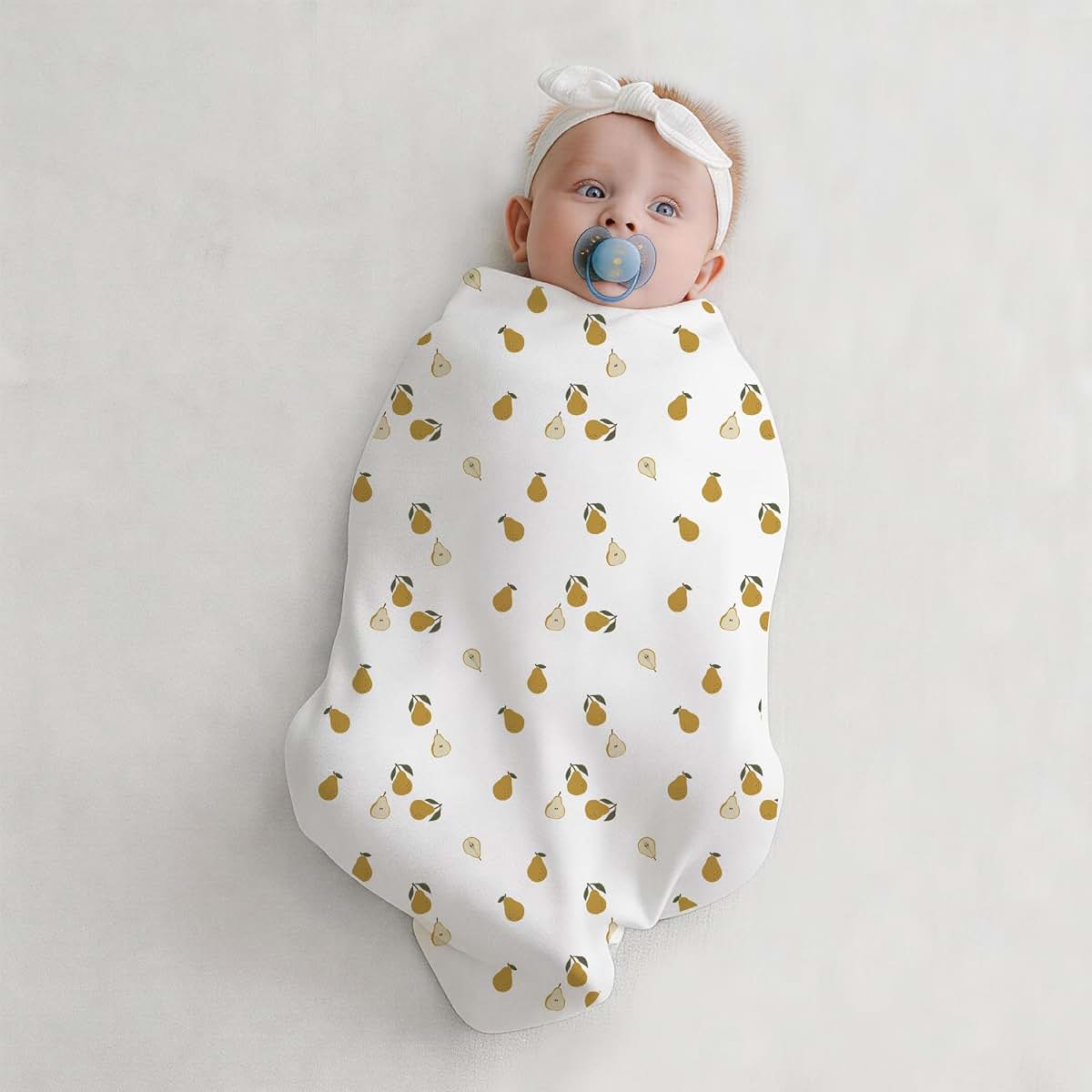 Yunyinbaby 2 Pack Baby Swaddle Blanket 33x33 Soft Cotton Elastic Edge Receiving Wrap (photo 2)