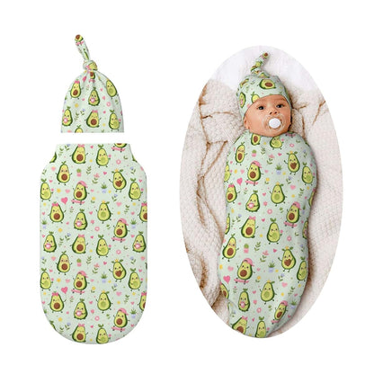 BabyOneStop Soft Elastic Swaddle Blanket And Matching Hat Set
