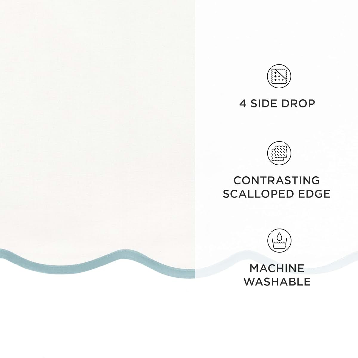 Lush Decor Coastal Chic Scalloped Edge Baby Crib Skirt (photo 2)