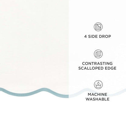 Lush Decor Coastal Chic Scalloped Edge Baby Crib Skirt (photo 2)