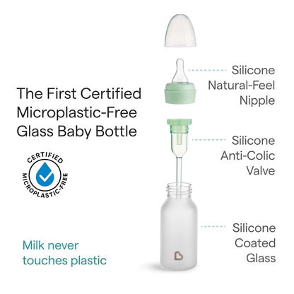 Munchkin Bond Silicone Coated Glass Bottle | 4 Ounce Anti-Colic Feeder