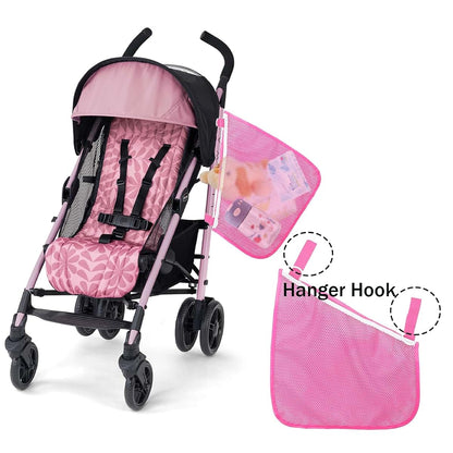 BabyOneStop 2 Pack Side Sling Stroller Cargo Net, Pink Universal Organizer Bag
