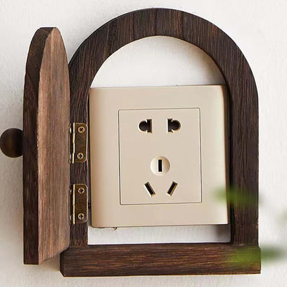 Decorative Solid Wood Fairy Door Outlet Cover Plate