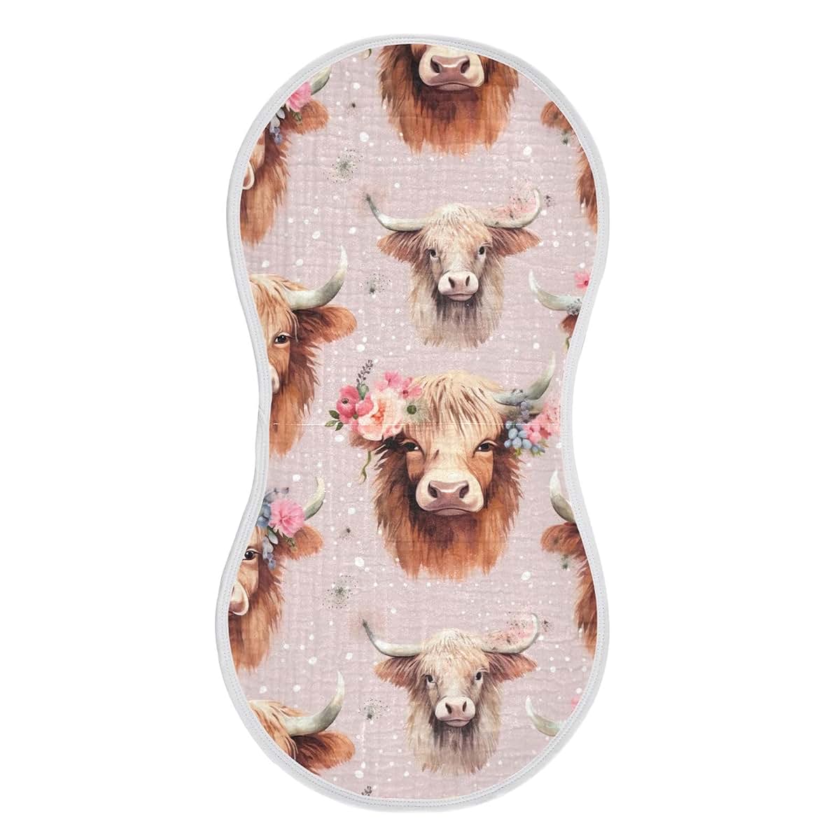 UMIRIKO Highland Cow Burp Cloths for Baby, 4 Pack, 22x11in