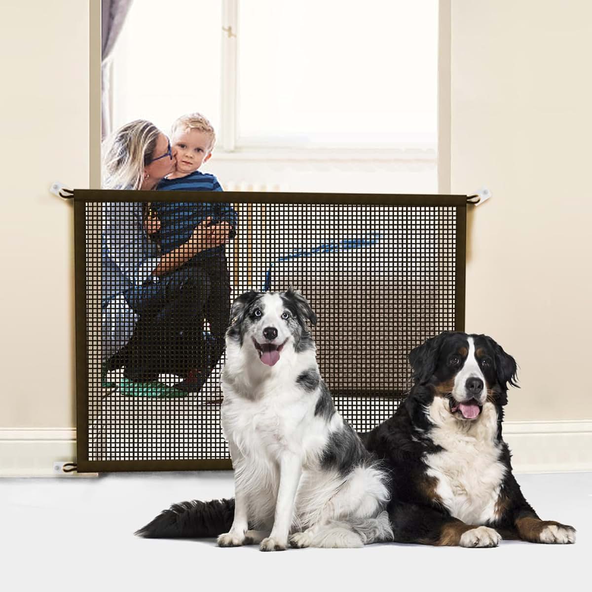 Cupount Baby and Dog Gate for Stairs, Indoor Mesh Pet Gate