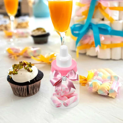 FOMIYES 12Pcs Pink Decorative Mini Bottle for Baby Shower Favors