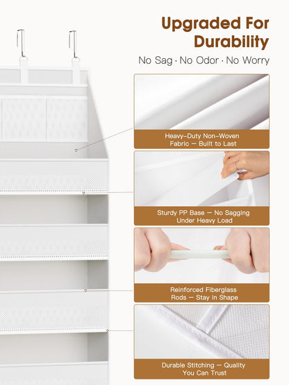 Criusia Over the Door Organizer 6-Shelf Hanging Storage