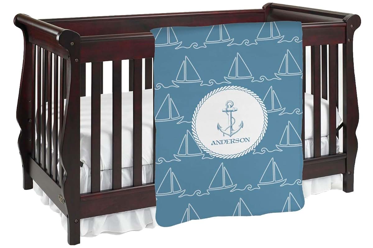 Baby Milano Personalized Rope Sail Boats Baby Blanket (Double Sided)