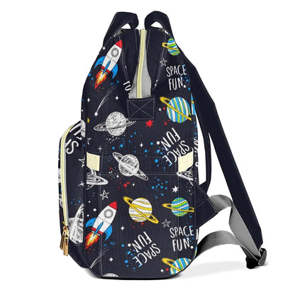 Joyestore Personalized Space Planet Fun Custom Mom Bag with Name,Dad and Mom Diaper Backpack Waterproof Baby Shower for (photo 3)