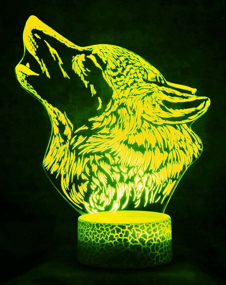 Jinnwell 3D Wolf Night Light With 16 Color Changing Modes (photo 3)