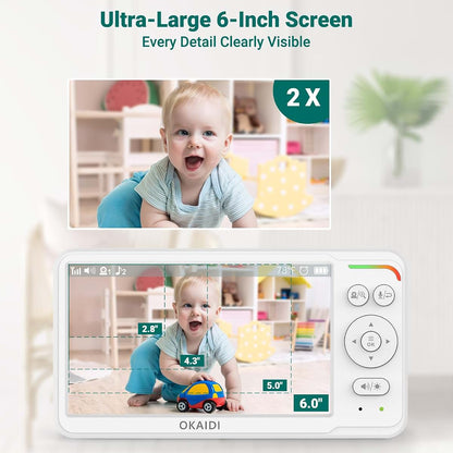 Okaidi 6" Screen Baby Monitor With 2 Cameras