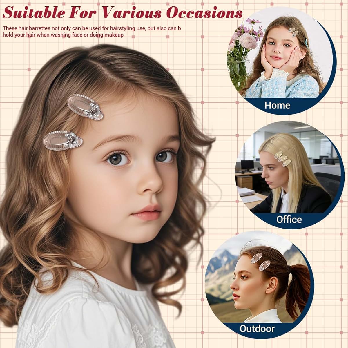 Oatipho 20 Pcs Toddler Hair Clips Transparent Mini Alligator Snap Clips