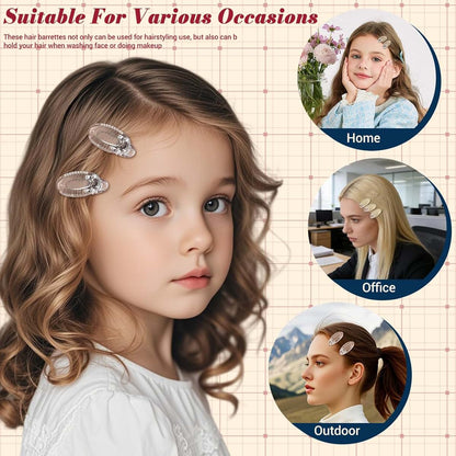 Oatipho 20 Pcs Toddler Hair Clips Transparent Mini Alligator Snap Clips
