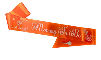 Amy's Bubbling Boutique Lil Little Cutie Baby Shower Gender Reveal Decorations Sash Pins Orange Party Sprinkle (ORANGE (photo 3)