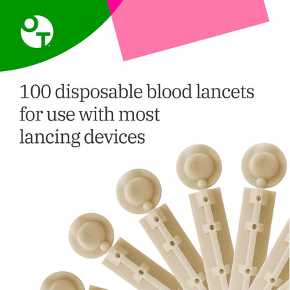 OneTouch Ultra Soft 2 Lancets, 30-Gauge, 100 Count, Twist-Off Cap, Fits Most Lancing Devices