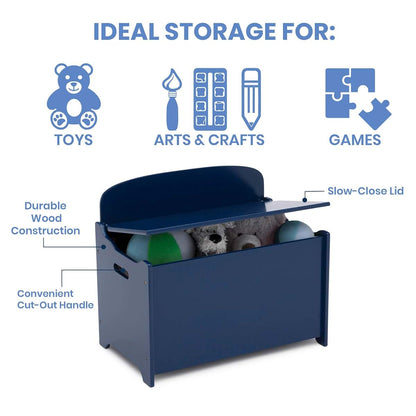 Delta Children MySize Deluxe Toy Box in Deep Blue Storage Organizer