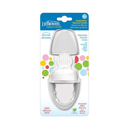 Dr. Brown's Designed to Nourish Silicone Feeder, Grey - for Self-Feeding and Teething