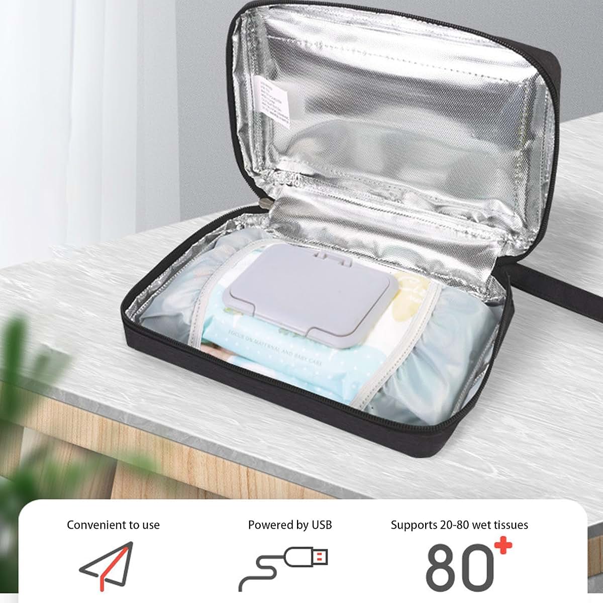 BONKZEBU Baby Wipes Warmer Dispenser with Adjustable Temp, USB (photo 2)