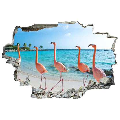 Higoss 3D Pink Flamingo Wall Decal For Kids Rooms (photo 2)