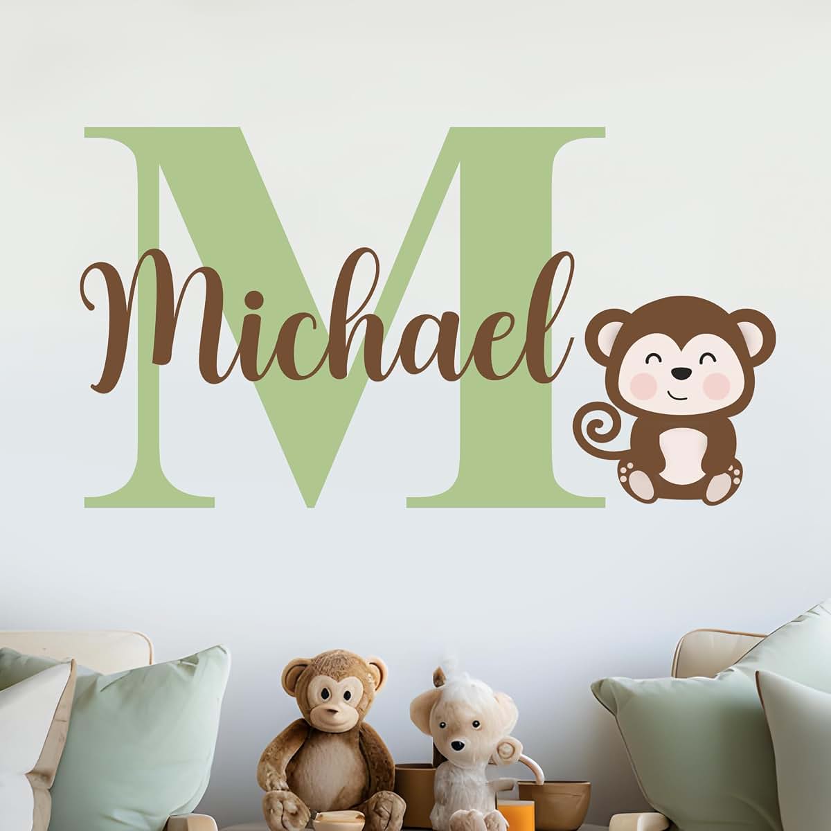 Cryptonite Personalized Name Jungle Animals Vinyl Wall Decor