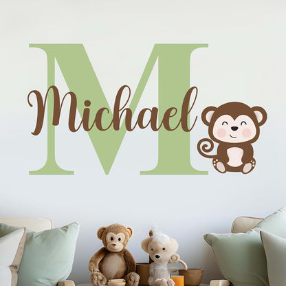 Cryptonite Personalized Name Jungle Animals Vinyl Wall Decor